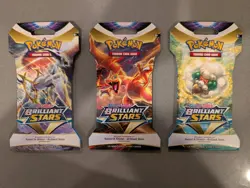 Pokemon Brilliant Stars Sleeved Booster Pack X3 - Image 1