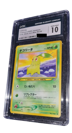 Pokemon - Chikorita - CGC 10 - 2000 Gold Silver to a New World - Japanese - Image 1