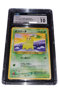 Pokemon - Chikorita - CGC 10 - 2000 Gold Silver to a New World - Japanese - Image 2