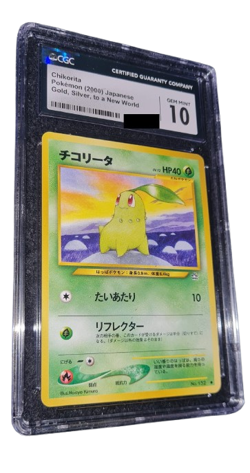Pokemon - Chikorita - CGC 10 - 2000 Gold Silver to a New World - Japanese - Image 3