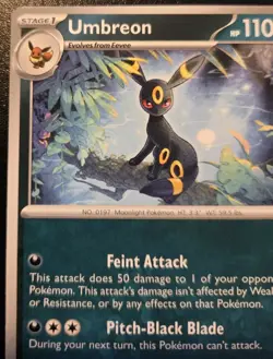 Umbreon 130/197 Uncommon Scarlet & Violet: Obsidian Flames Pokemon TCG - Image 2