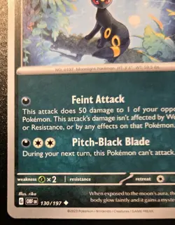 Umbreon 130/197 Uncommon Scarlet & Violet: Obsidian Flames Pokemon TCG - Image 4