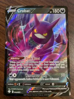 Pokemon TCG - Crobat V 44/72 - Ultra Rare Holo Shining Fates 2021 - Light Play - Image 1