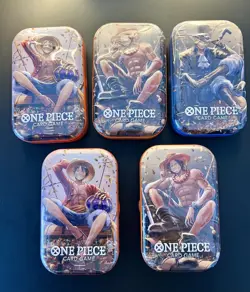 One Piece Tin Pack Set Vol 2 Set of 5 | TS-02 OP-13 - Factory Sealed - Image 1