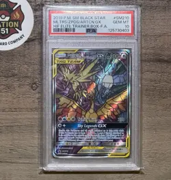 Moltres & Zapdos & Articuno GX SM210 PSA 10 Holo Promo Pokemon Card - Image 1