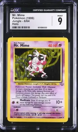 Pokemon TCG Mr. Mime Jungle 6/64 Holo Unlimited Holo Rare - CGC 9 - Image 1