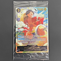 Monkey D. Luffy Japan Expo Promo p-075 Exclusive ONE PIECE TCG Gold Foil FRENCH - Image 1