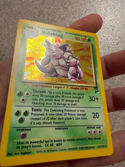 Pokemon Nidoking Holo Rare Card 11/130 Vintage Base Set 2 LP - Image 3