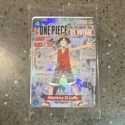 One Piece Monkey D. Luffy US Voyage Rutgers Card *SEALED* - Image 1