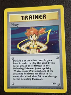Misty 018/132 Gym Heroes Holo Pokemon Card Vintage - Image 1