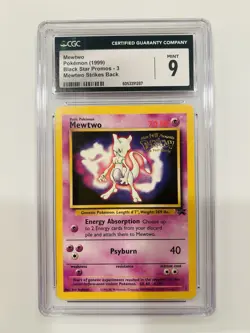 1999 POKEMON MEWTWO BLACK STAR PROMOS 3 MEWTWO STRIKES BACK CGC 9 MINT - Image 1