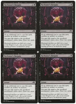 MTG Reckoner's Bargain x4 Kamigawa: Neon Dynasty Common NM Playset - Image 1