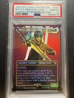 Noctis, Prince Of Lucis #0401 Magic MTG Final Fantasy Borderless-Foil PSA 10 - Image 1