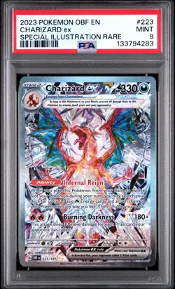 2023 POKEMON OBF EN-OBSIDIAN FLAMES SPECIAL ILLUSTRATION RARE CHARIZARD EX PSA 9 - Image 1
