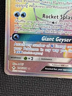 Blastoise GX 218/214 Unbroken Bonds Secret Rare Rainbow Full Art POKEMON TCG! - Image 2