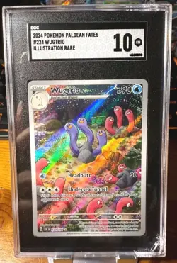 2024 Pokemon Wugtrio #224/091 Paldean Fates IR Illustration Rare SGC Gem Mint 10 - Image 1