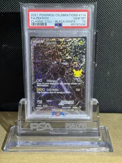 2021 POKEMON CELEBRATIONS FA/ ZEKROM 114 CLASSIC COLL. BLACK/WHITE PSA 10 GEM MT - Image 1