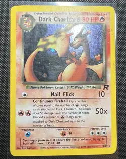 Pokemon Dark Charizard Holo Rare Team Rocket 4/82 80 HP Unlimited 2000 - Image 1