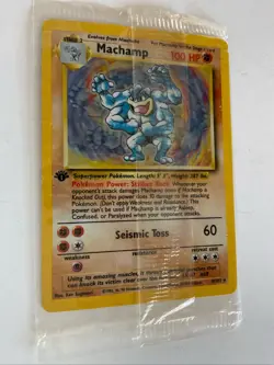 Pokemon TCG Machamp Holo Rare 1st Edition Base Set 8/102 PSA 8 - Image 1