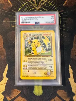 Pokemon Lt Surge's Raichu 11/132 Gym Challenge Holo Vintage PSA 3 - Image 1