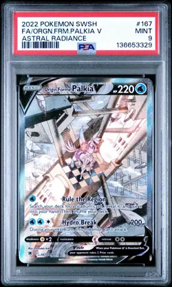 Pokemon Origin Forme Palkia V (Alternate Full Art) 167/189 Swsh10: Astral PSA 9 - Image 1