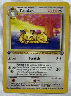 Pokemon TCG Persian Jungle 42/64 1st Edition LP WotC - Image 1