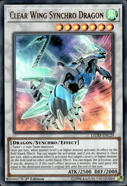 Clear Wing Synchro Dragon - Ultra Rare 1st Edition LEDD-ENC29 - NM - YuGiOh - Image 1
