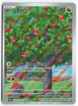 Applin 185/167 Twilight Masquerade Illustration Rare Pokemon Card TCG NM - Image 1