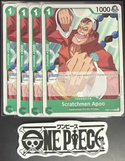 4x One Piece EB01-015 R Scratchmen Apoo - EBG- Regular - Playset - TCG - NM/M - Image 1