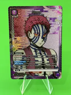 Demon Slayer Union Arena Vol.2 Akaza Alternate Art UEX05BT/KMY-P-002 R* NM!!! - Image 1