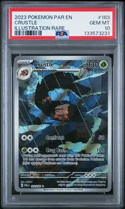 2023 POKEMON PAR EN-PARADOX RIFT ILLUSTRATION RARE #183 CRUSTLE PSA 10 - Image 1