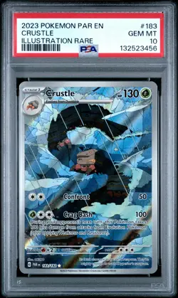 2023 POKEMON PAR EN-PARADOX RIFT ILLUSTRATION RARE #183 CRUSTLE PSA 10 - Image 1