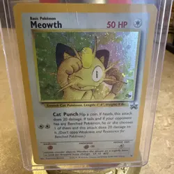 Pokemon - Meowth Black Star Promo - Holo Rare Card #10 - WOTC 1999-2000- LP - Image 1