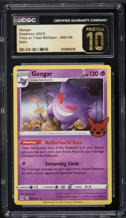 CGC Pristine 10 Gengar Holo Trick or Trade BOOster 2023 Pokemon Card #066 - Image 1