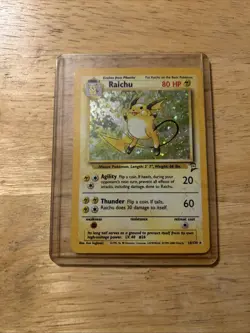 Pokemon TCG Raichu Holo Rare Card 16/130 Base Set 2 - Image 1