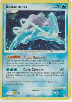 2007 Pokemon Secret Wonders Suicune #19 /132 Holo Bleed Rare Amazin Cond Error - Image 1