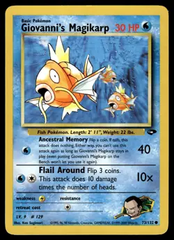 GIOVANNI'S MAGIKARP - 73/132 Common Gym Challenge Pokemon LP - Image 1