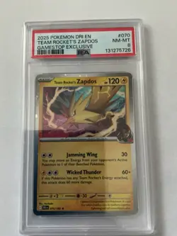 Team Rocket'S Zapdos Gamestop Exclusive Pokemon Dri En-Destined Rival PSA 8 - Image 1