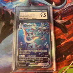 CGC 9.5 Pokemon Vaporeon VMAX SWSH182 Premium Collection Black Star Promo - Image 1