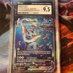 CGC 9.5 Pokemon Vaporeon VMAX SWSH182 Premium Collection Black Star Promo - Image 2