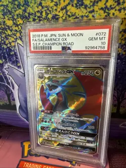 2018 Pokemon Japanese Sun & Moon Salamence GX #072 S.E.P Champion Road PSA 10 - Image 1