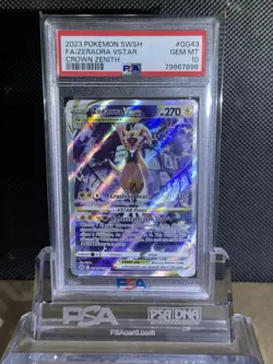 2023 POKEMON SWORD & SHIELD CROWN ZENITH #GG43 FULL ART/ZERAORA VSTAR PSA 10 - Image 1