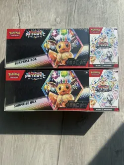 Pokemon Prismatic Evolutions Sam’s Club Surprise Box + Booster Bundle Lot of 2 - Image 1