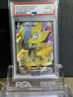 2023 POKEMON SWORD & SHIELD CROWN ZENITH #GG42 FULL ART/ZERAORA VMAX PSA 10 - Image 1