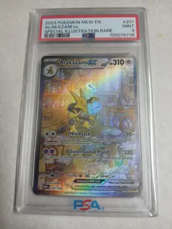 2023 POKEMON ALAKAZAM 151 SPECIAL ILLUSTRATION RARE #201 EX PSA 9 SIR - Image 1