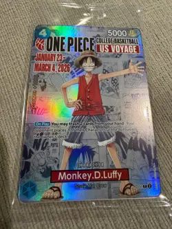 One Piece Monkey.D.Luffy College Basketball US Voyage Promo Sealed - Image 1