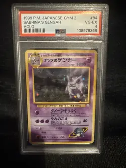 Pokemon Sabrina’s Gengar No. 094 Japanese Gym 2 Holofoil PSA 4 - Image 1