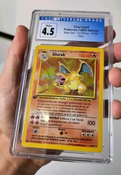 Charizard (Glurak) 1st Edition 4/102 - Base Set *CGC 4.5 - VG/EX* Holo German - Image 5