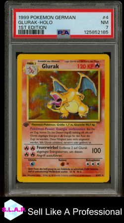 GLURAK-HOLO 1ST EDITION POKEMON GERMAN 1999 4 PSA 7 - Image 1