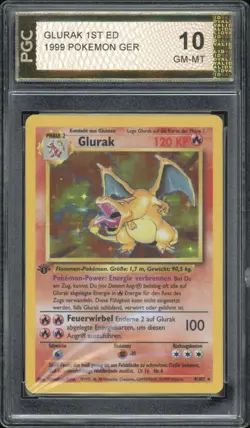 1999 Pokemon GERMAN 1st Edition Base Set Glurak-Charizard Holo 4/102 PGC 10 GEM - Image 1